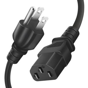 Universal 6FT 3 Prong AC Power Cable for Computers, TVs, Monitors & Treadmills - Compatible with Goplus, Yagud, Horizon