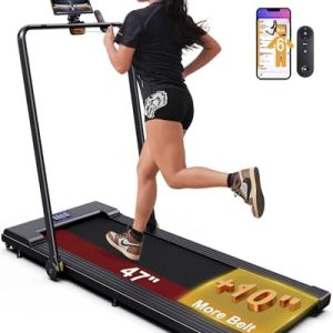 PulseDrive Walking Pad Treadmill - 8.7 MPH Compact Under Desk Running Machine for Home Office, Fits Up to 6' with 47"x16