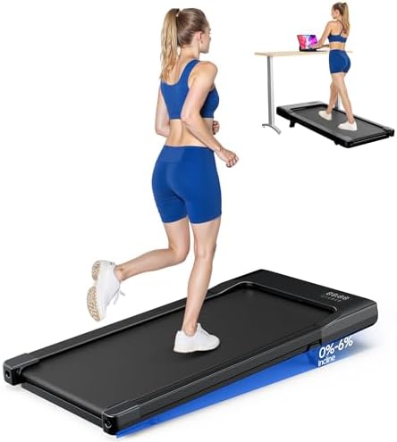 SuperRun Incline Walking Pad - 3 in 1 Portable Under Desk Treadmill for Home & Office Use, |5 HP Quiet Mini Treadmill wi