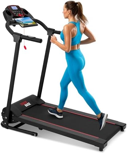 SereneLife Portable Foldable Treadmill | 8.7 MPH Shock Absorption | Under Desk Walking Mat for Home Office | 350lb Capac